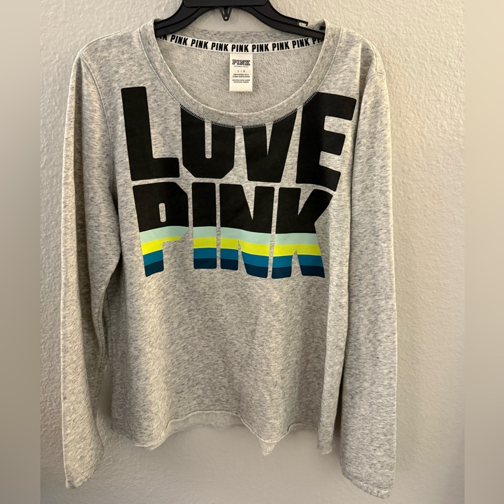 Cute & Confy PINK Sweatshirt - Gray with Black and Blue Accents